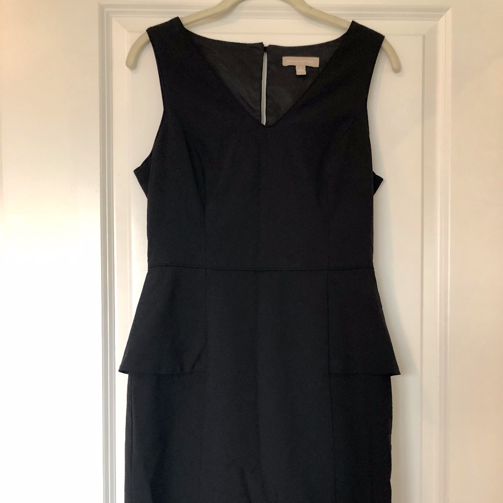 Banana Republic Black Fitted Peplum Dress